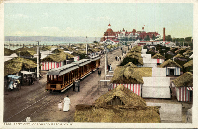 Aerial View of Coronado Tent City along the Silver Strand