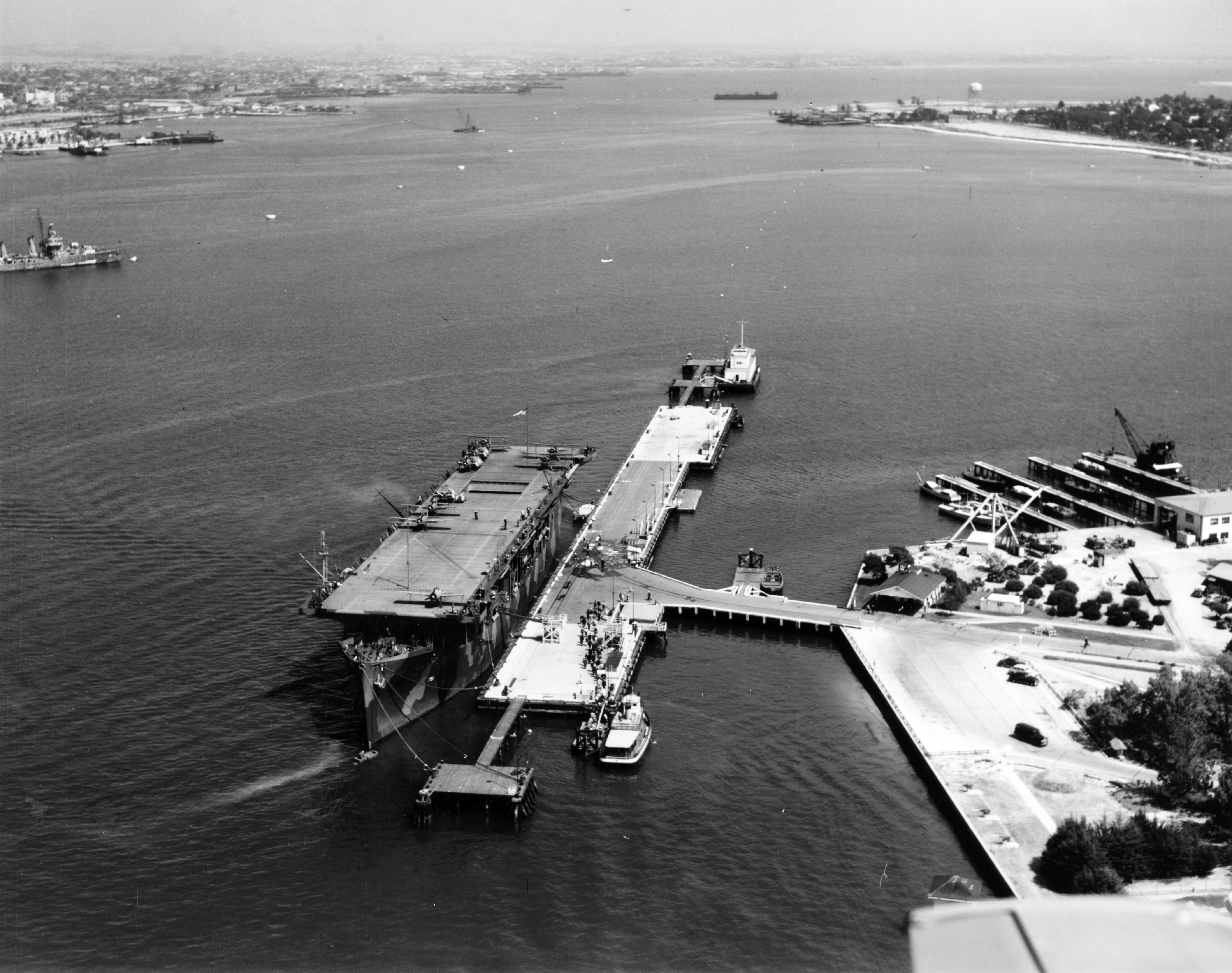 USS Long Island Moored at Naval Air Station North Island (June 1942)